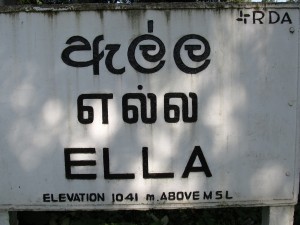 Road sign for Ella 